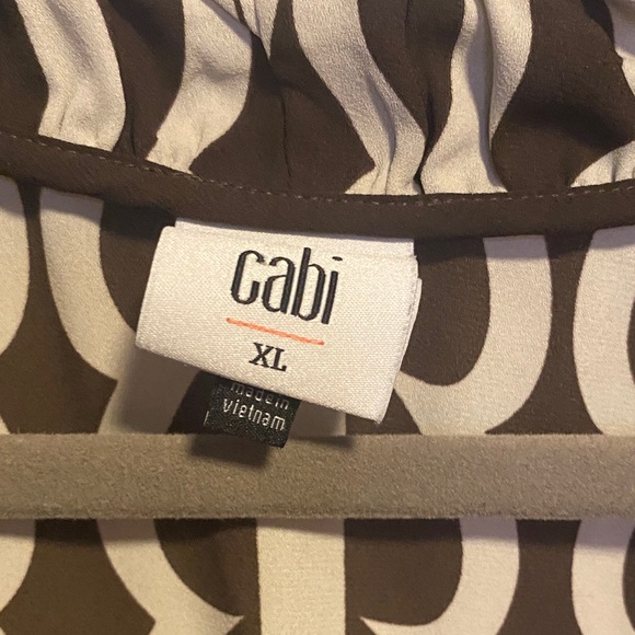 CAbi Brown and Cream Geometric Tank Top - Picture 2 of 5
